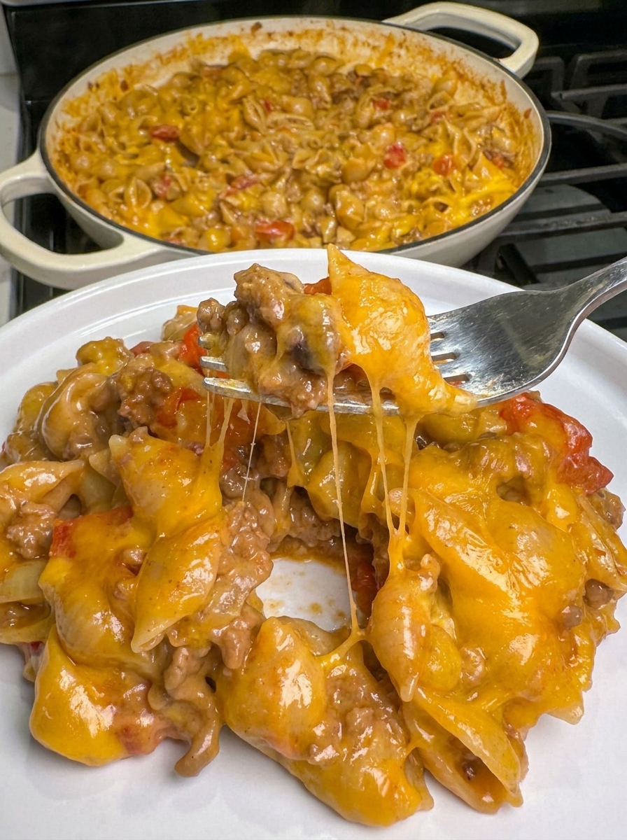 A plate of food with a fork in it.