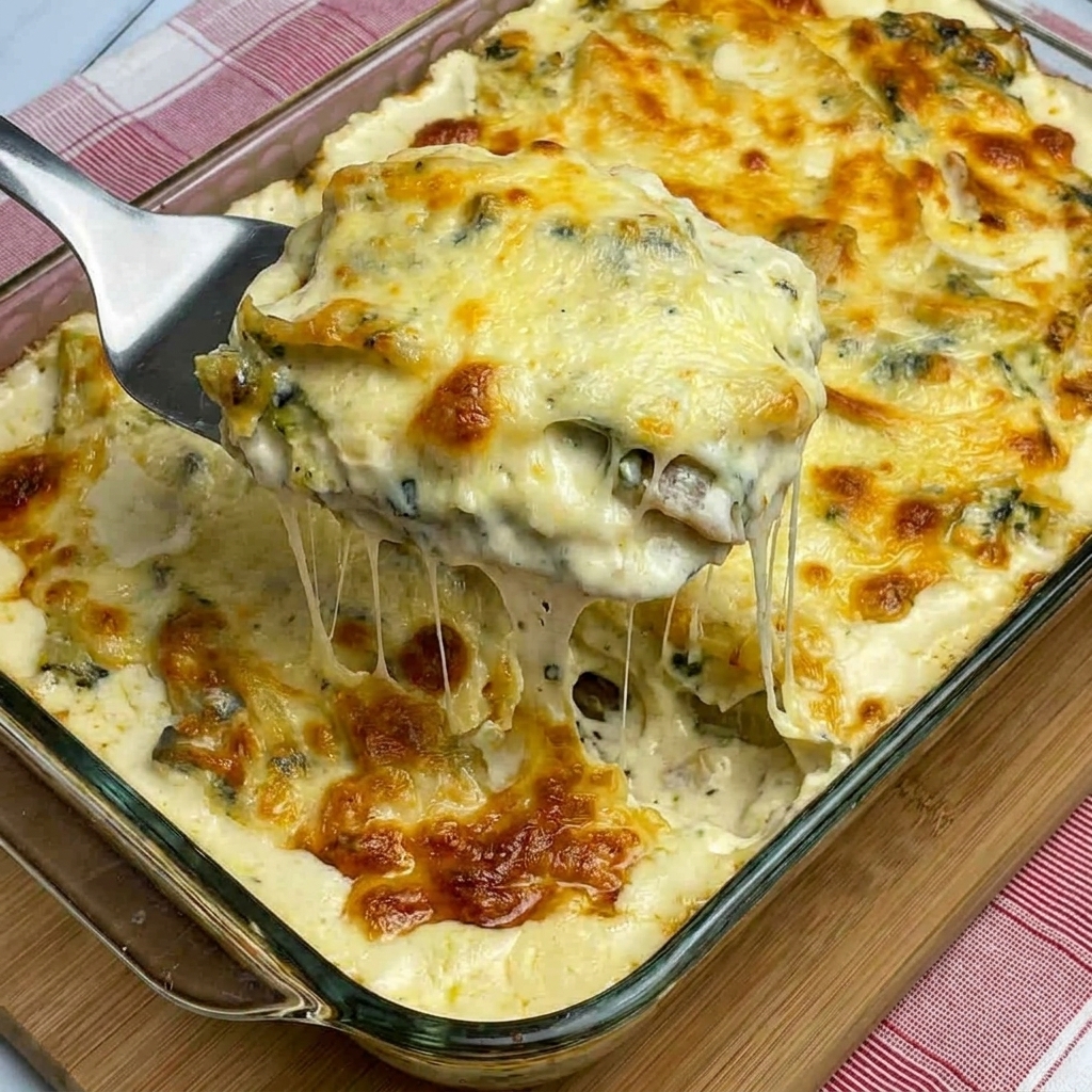 A close up of a plate of stuffed shells alfredo.