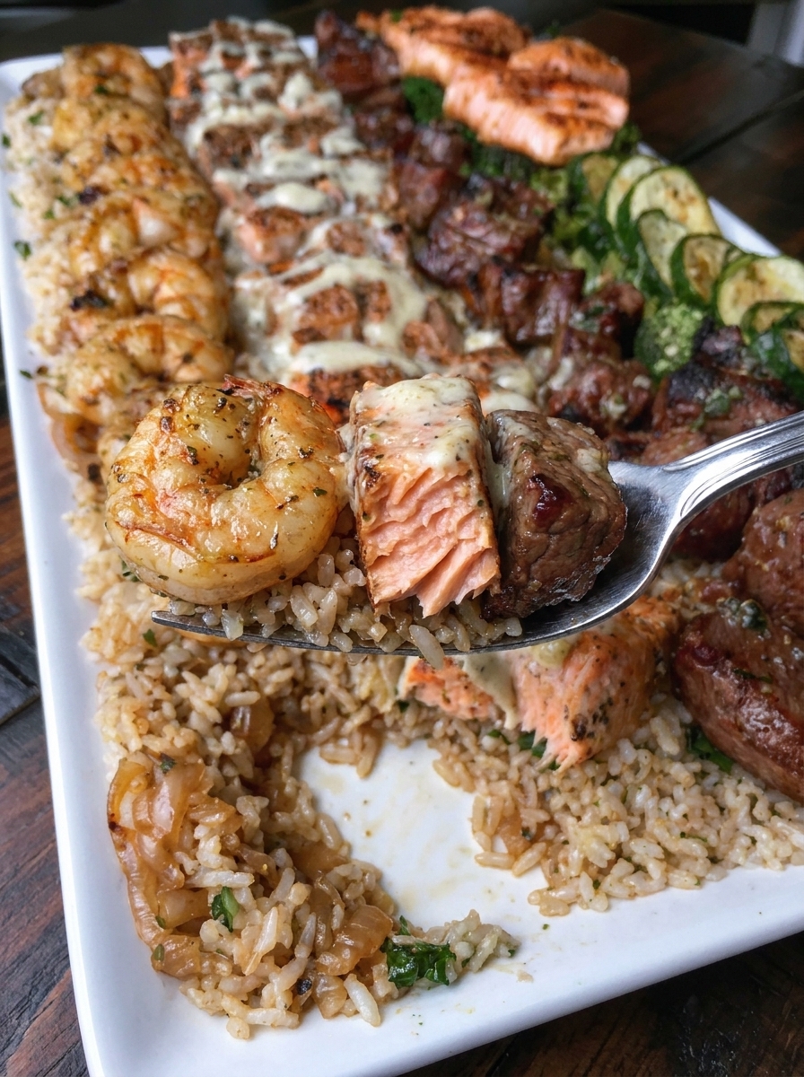 A plate of food with a fork on it.