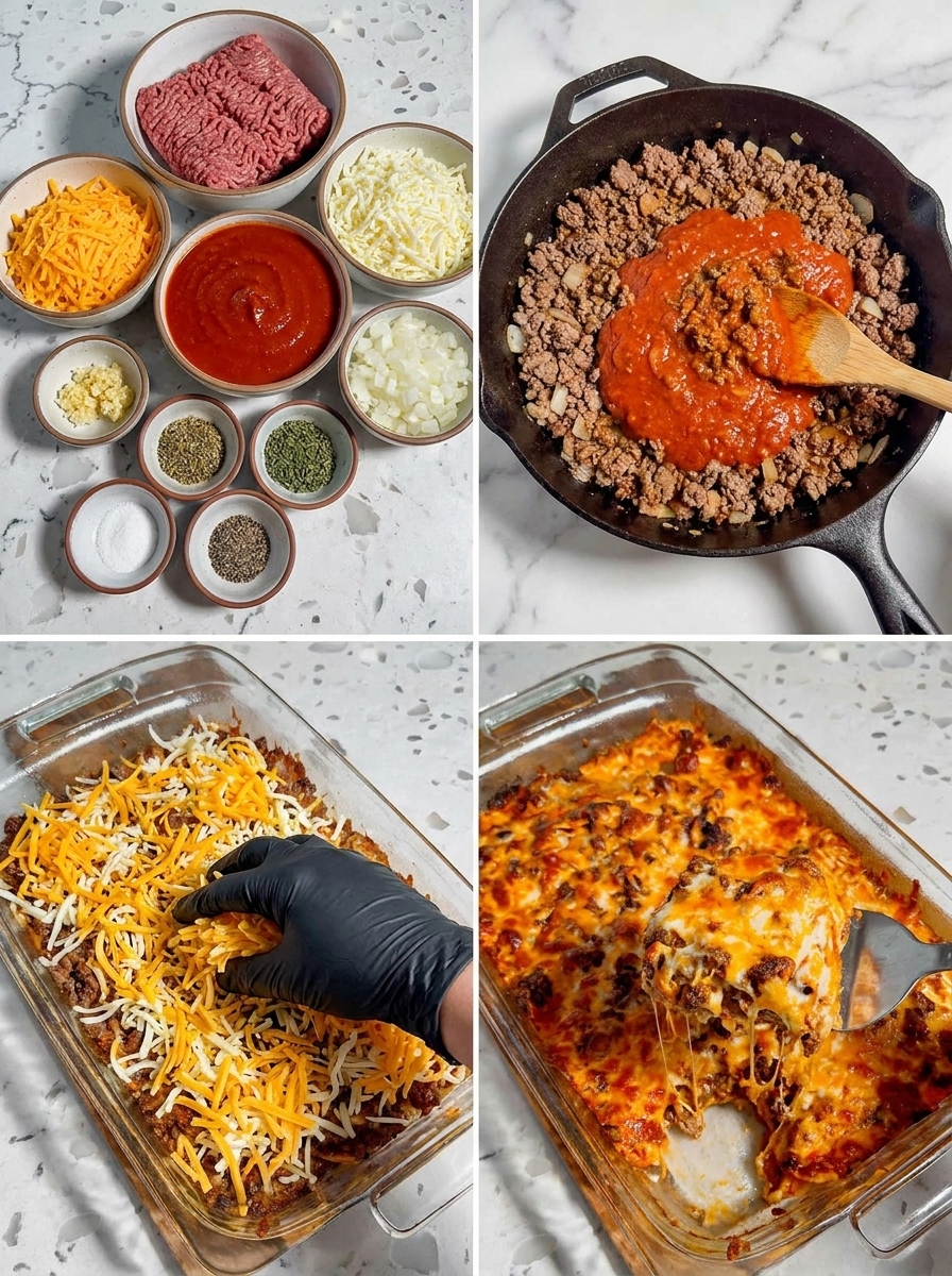 A person is preparing a meal with a pan of food.