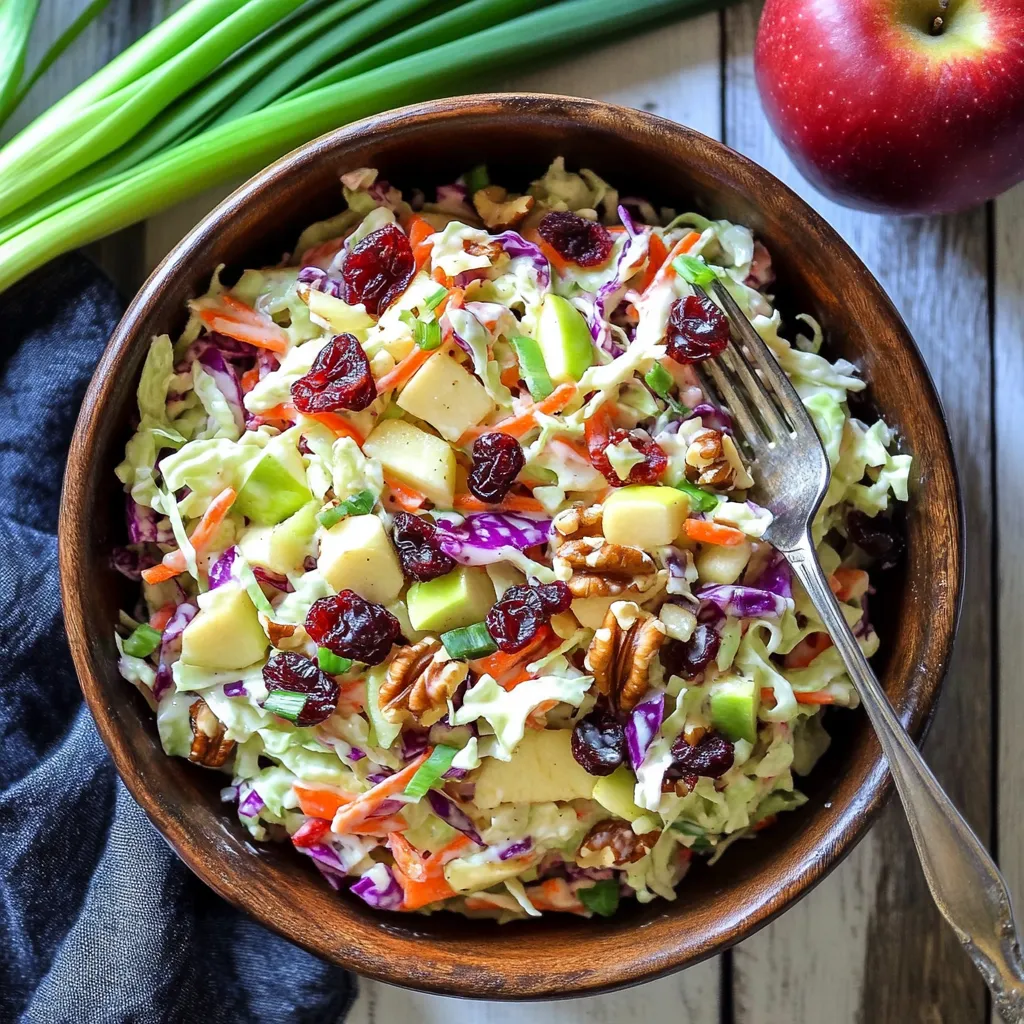 Easy Apple Cranberry Coleslaw