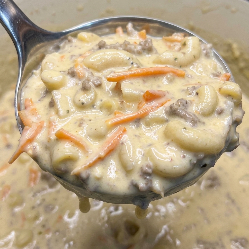 A spoonful of macaroni and cheese.