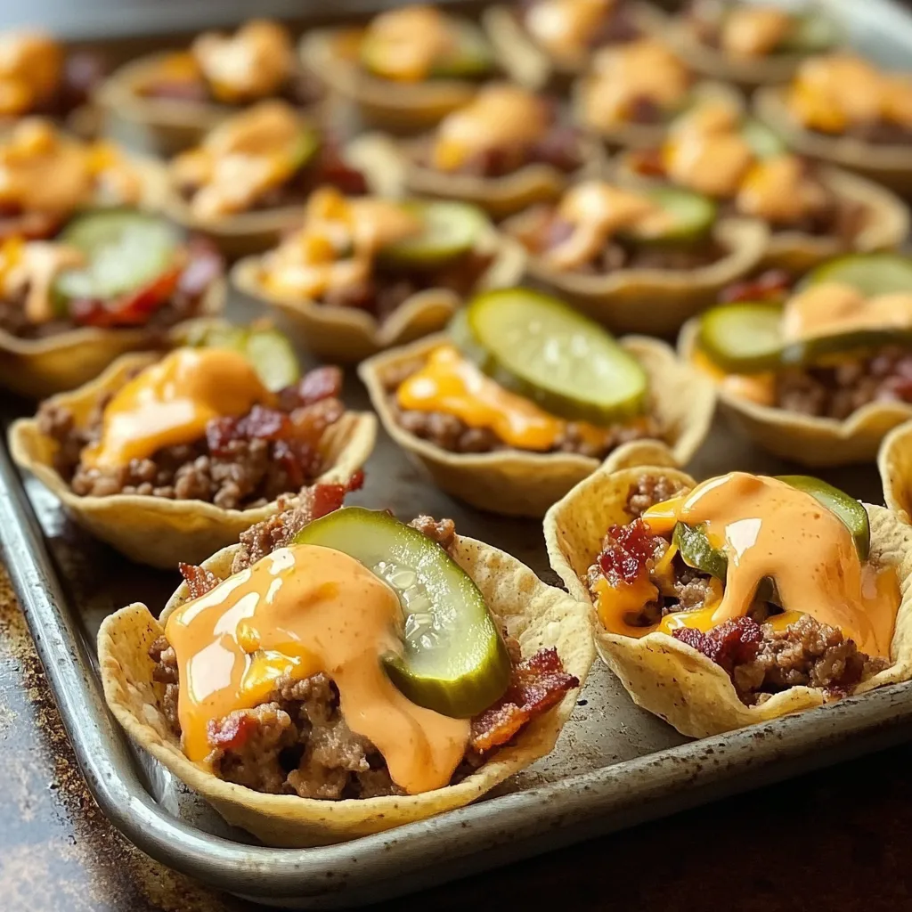Double Bacon Cheeseburger Pickle Taco Cups Recipe