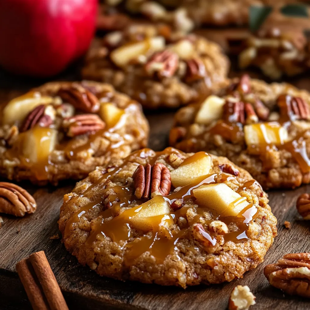 Fall Caramel Apple Pecan Cookies