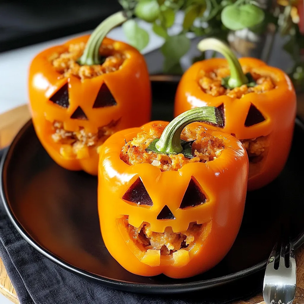 Jack Lantern Stuffed Peppers Recipe