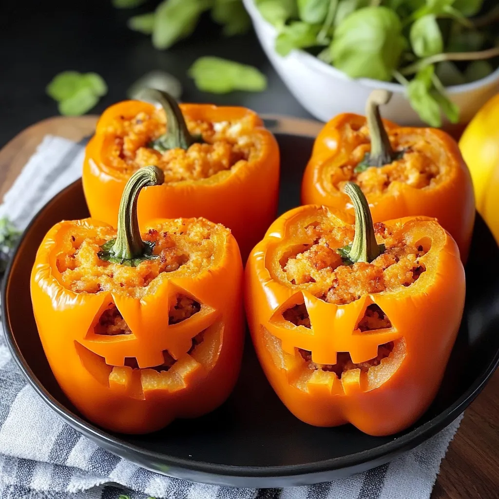 Jack Lantern Stuffed Peppers
