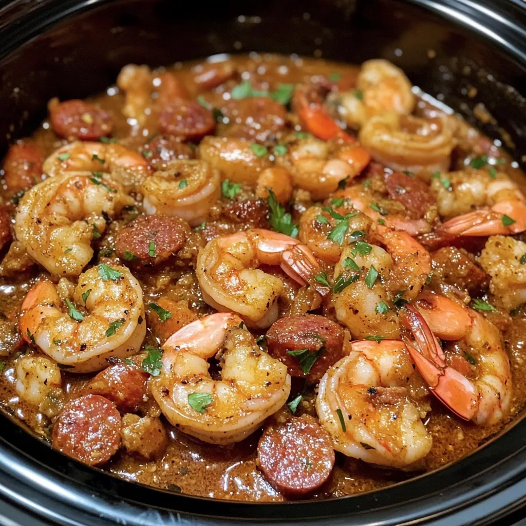 Crockpot Cajun Shrimp & Sausage Recipe
