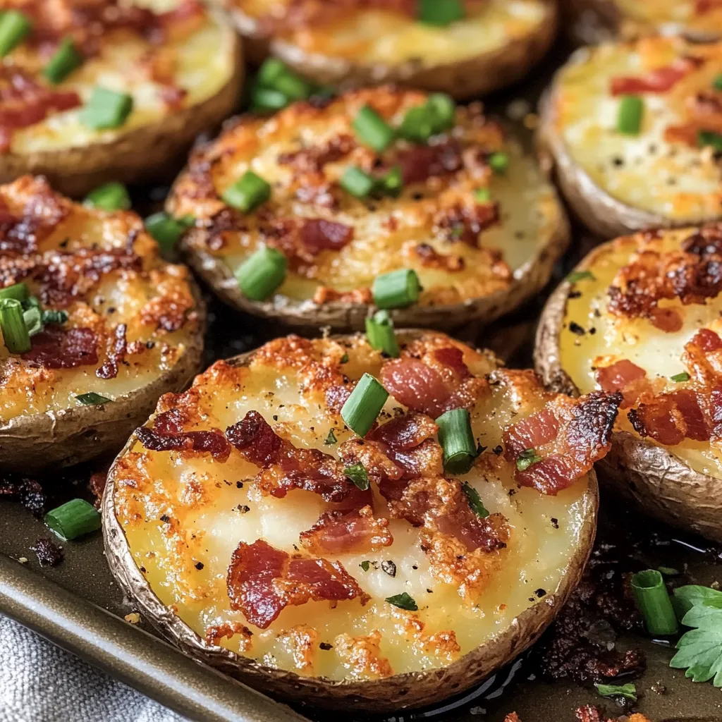 Baked Potato Slices with Bacon & Green Onions