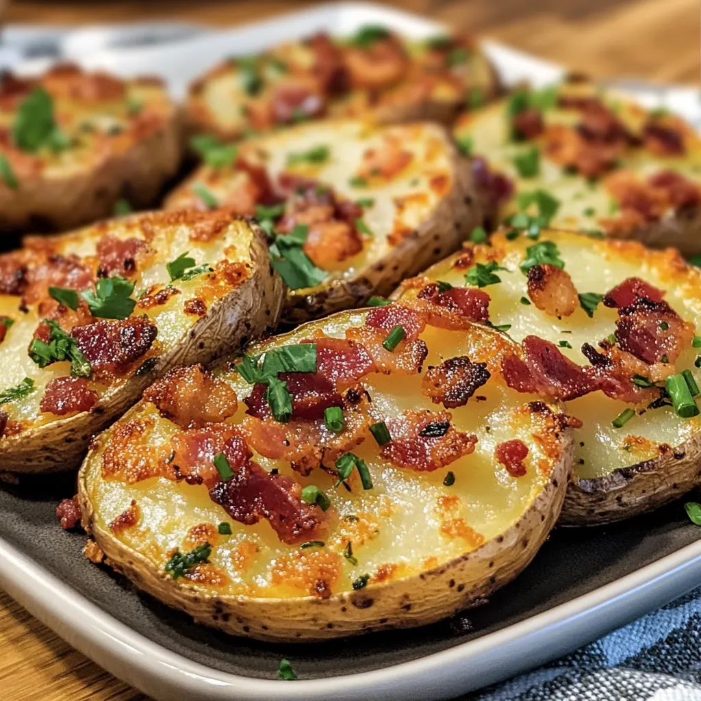 Baked Potato Slices with Bacon & Green Onions