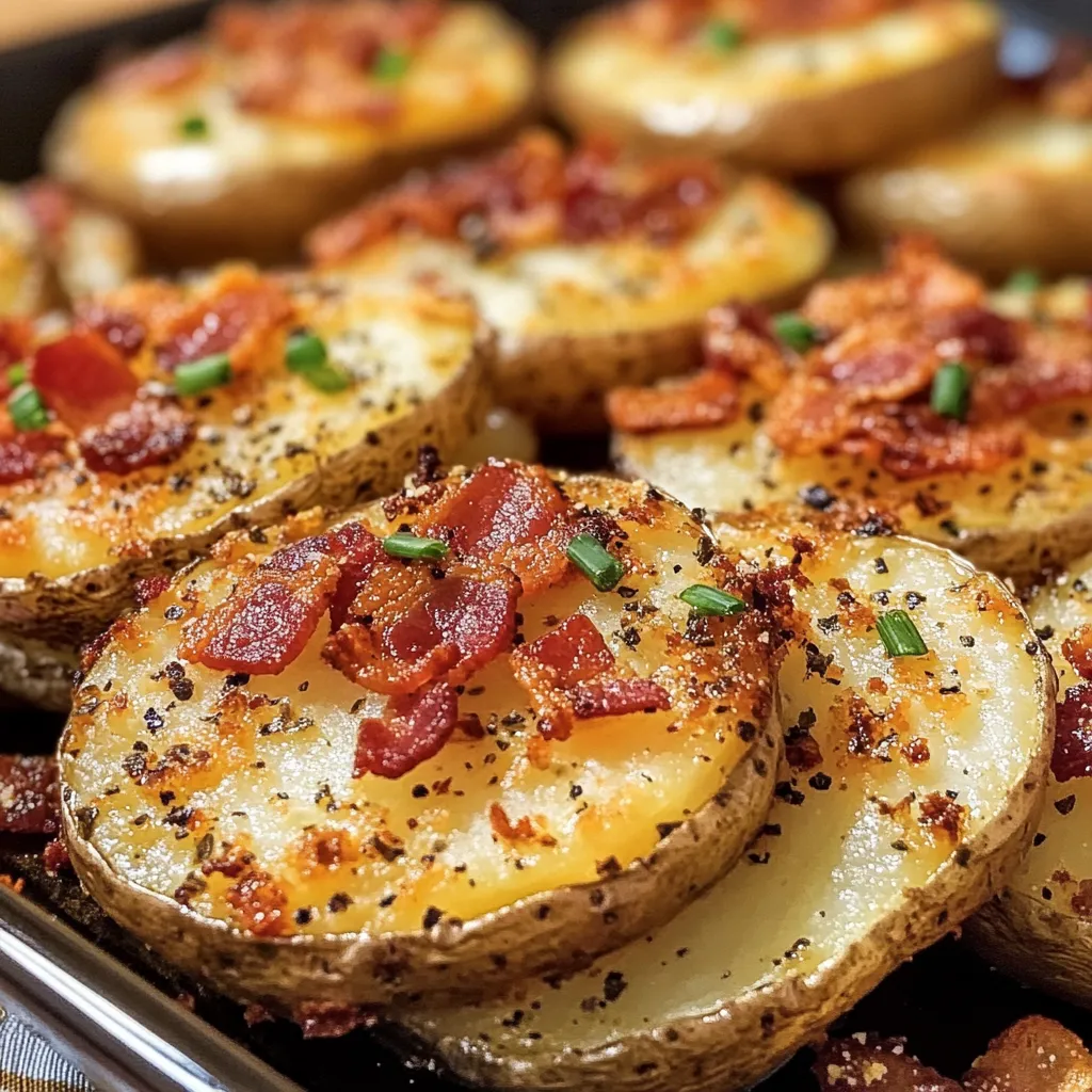 Baked Potato Slices with Bacon & Green Onions