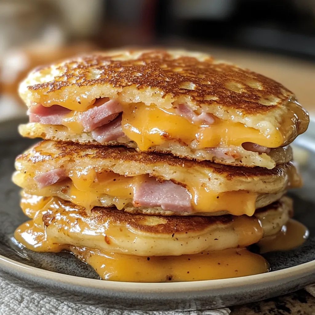 Ham Colby-Jack Pancake McGriddle Melts