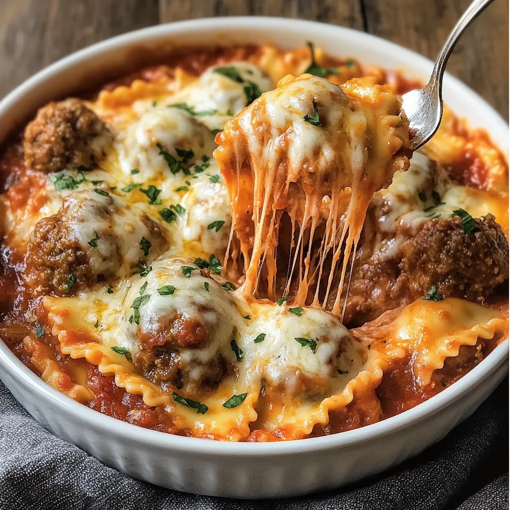 Cheesy Beef Ravioli Bake