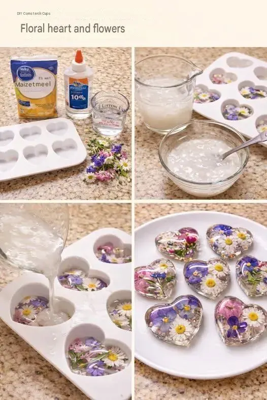 Original post image accompanying Cornstarch Clay Hearts and Flowers: A Decorative Craft