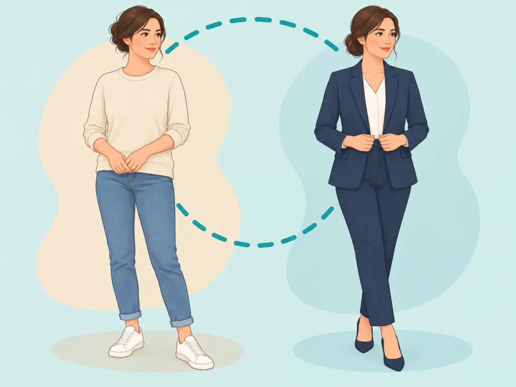 Two contrasting identity profiles for the same fictional character.