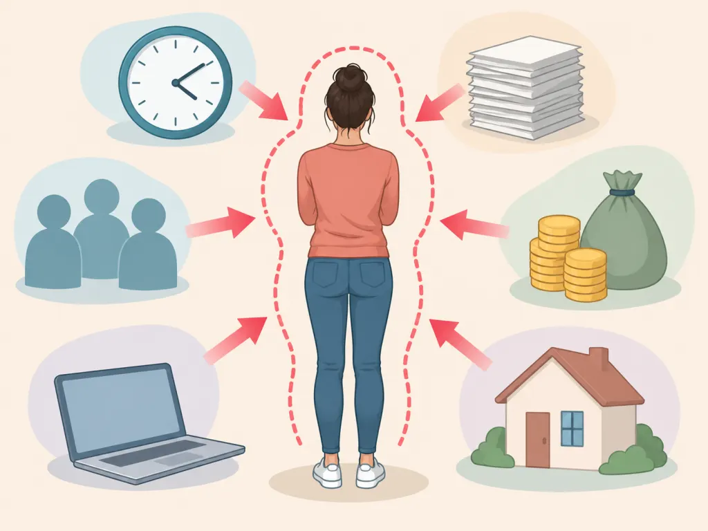 A character surrounded by obstacles that create conflict around a secret.