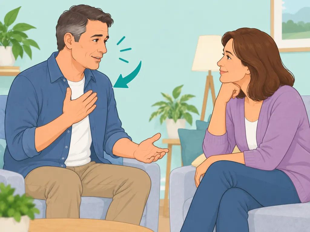 A man using clear and respectful communication during a date.