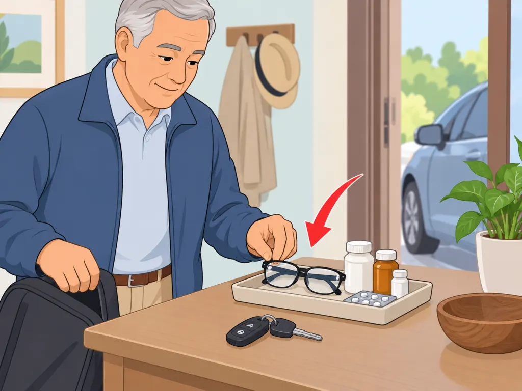 Driver reviewing vision and medicines before driving.