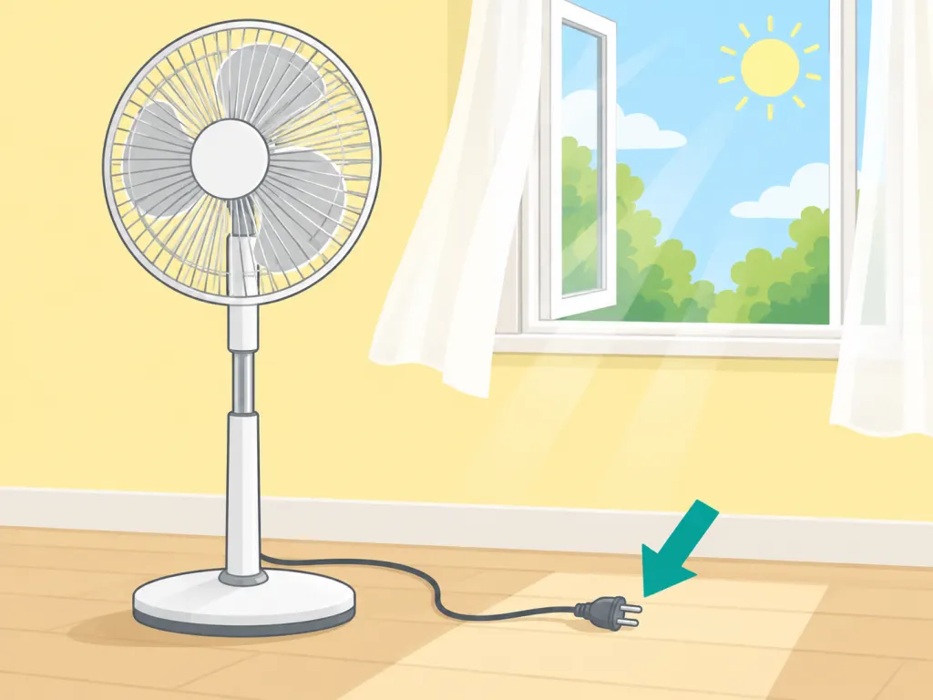 Clean fan left near an open window to dry completely before being plugged back in.