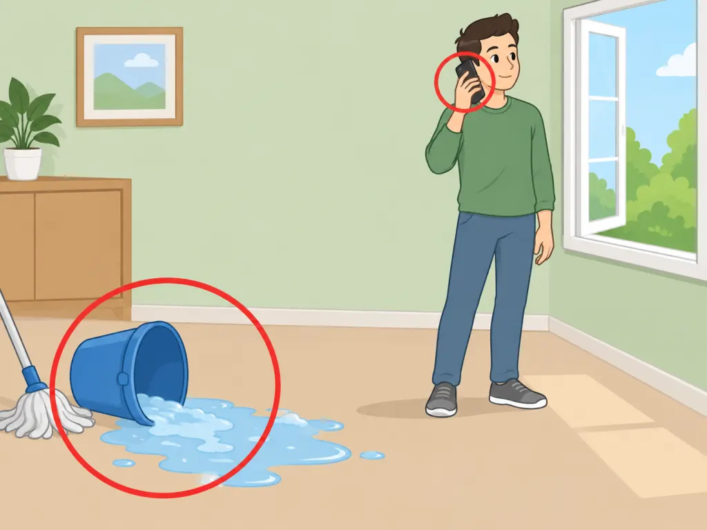 Person getting help after a cleaning product exposure.