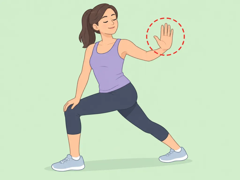 Person stopping a stretch before discomfort increases.
