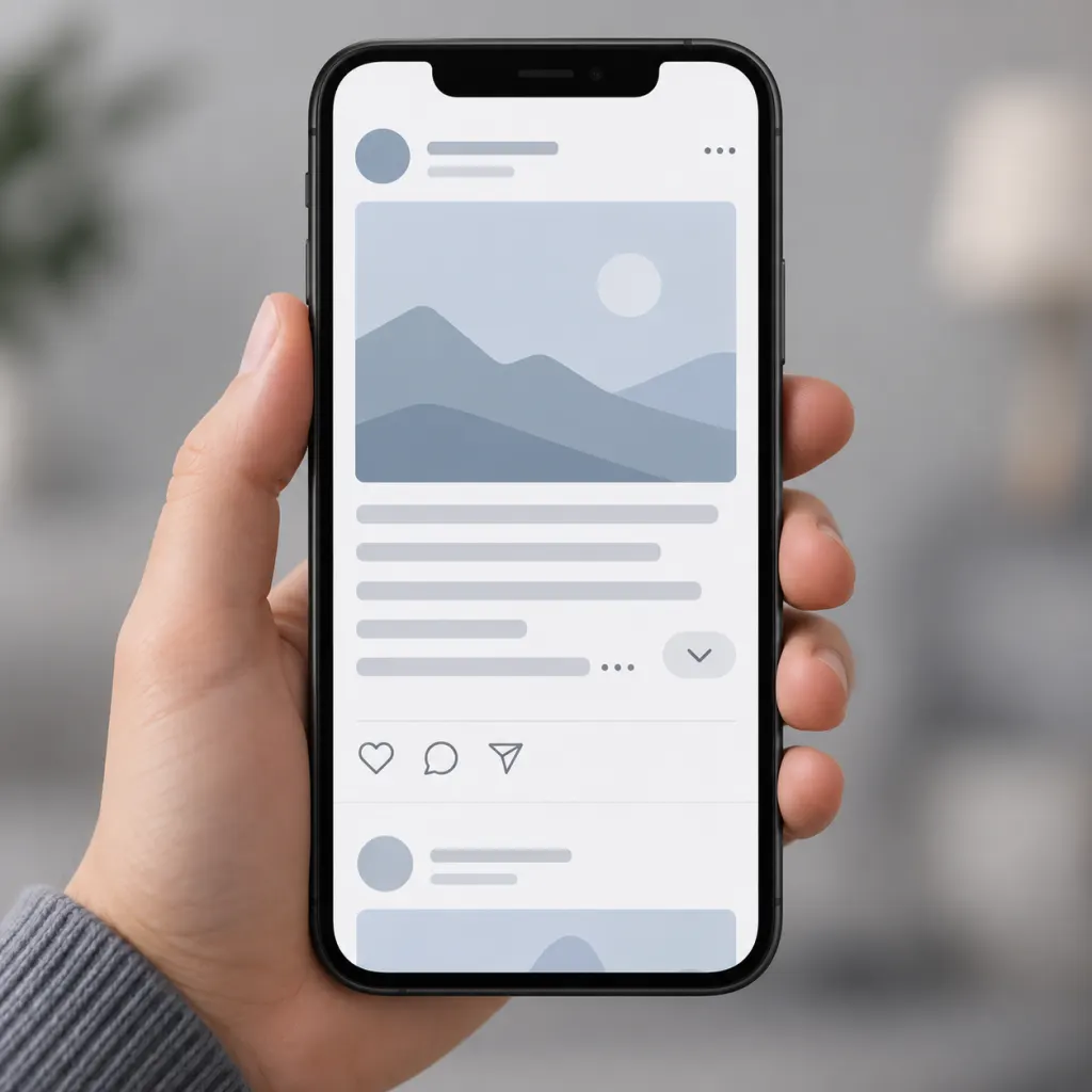 Smartphone displaying a social media post with text cut off by a trailing ellipsis