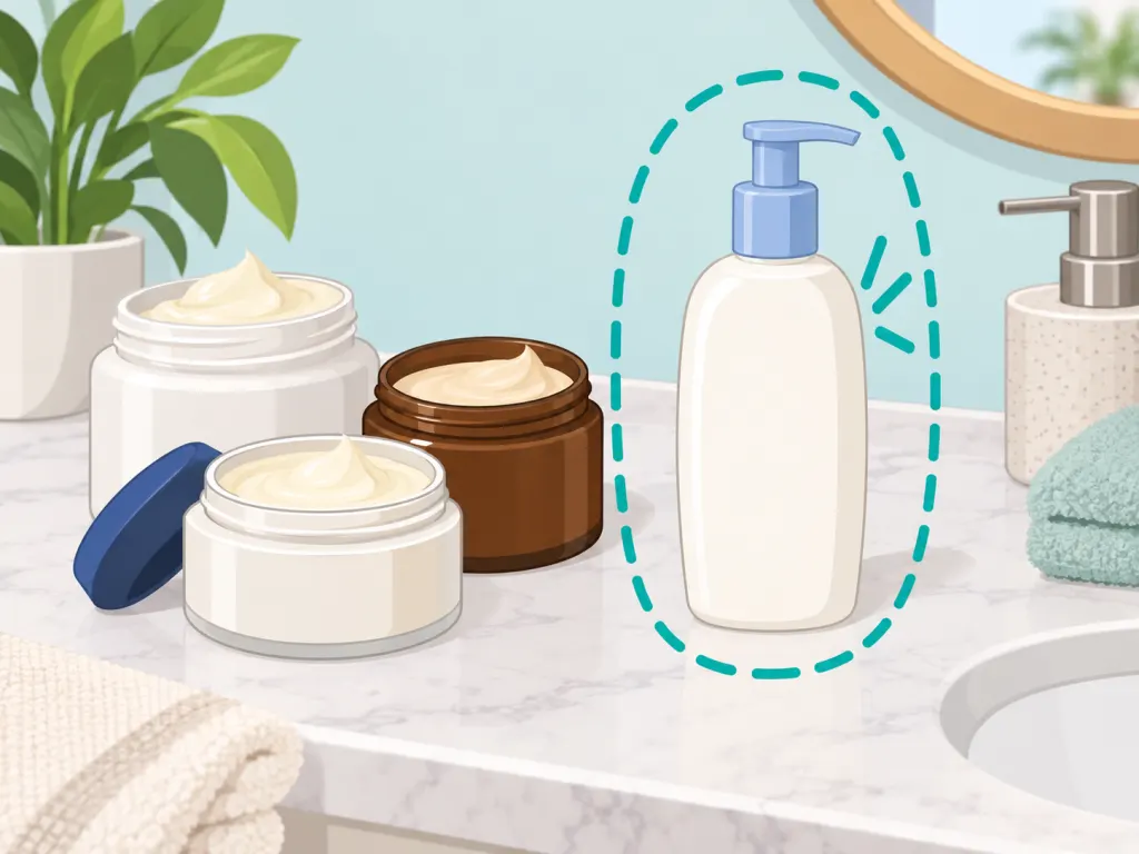 Light skin-care product chosen instead of heavy cream jars.