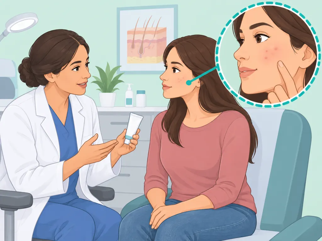 Patient asking a dermatologist about milia removal options.