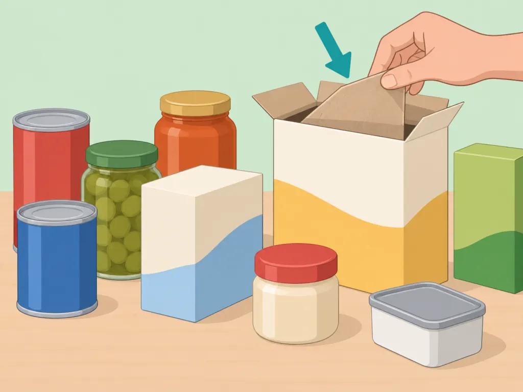Dry pantry foods removed from shelves so every package can be inspected.
