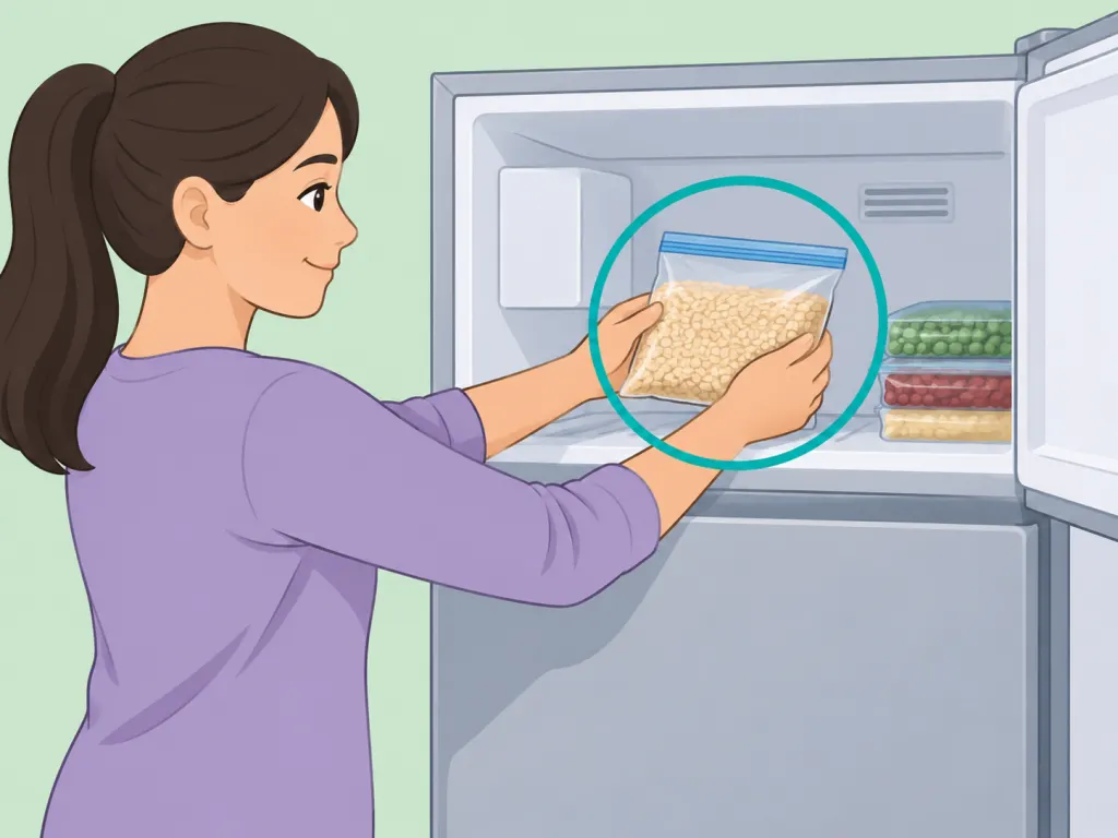 Questionable dry goods placed in the freezer to treat hidden pantry pests.