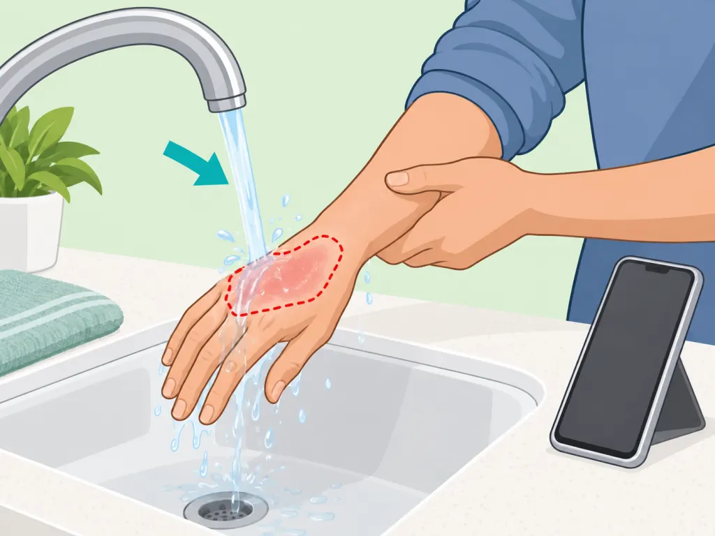 Rinsing skin promptly and getting help after chemical exposure.