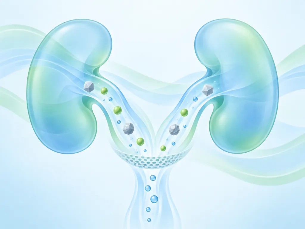 A simple educational illustration showing kidneys and mineral balance.