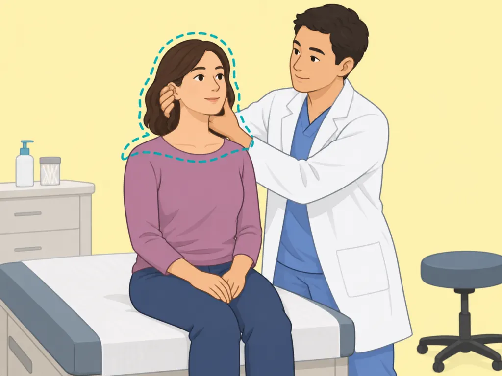 Clinician checking positional vertigo and the affected side.