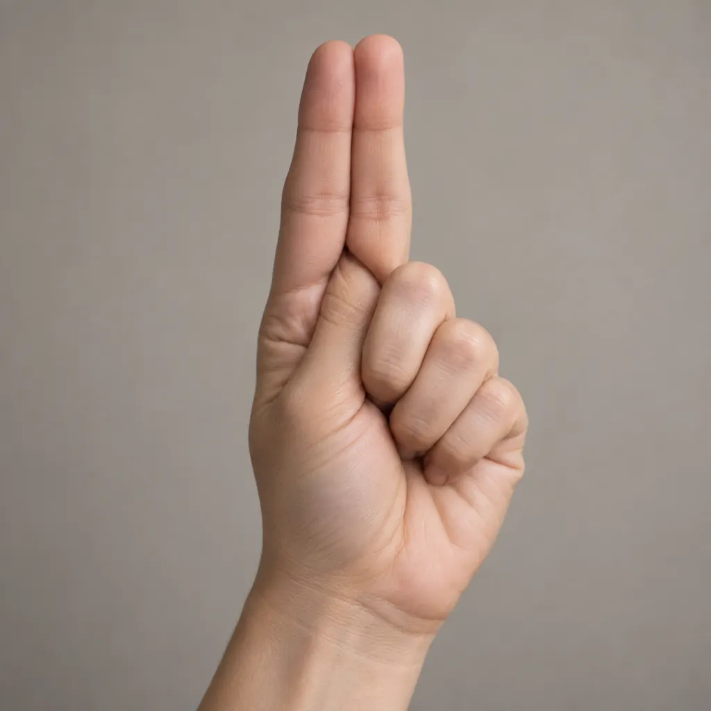 A neutral hand shows the trapped-thumb fig sign against a plain background.