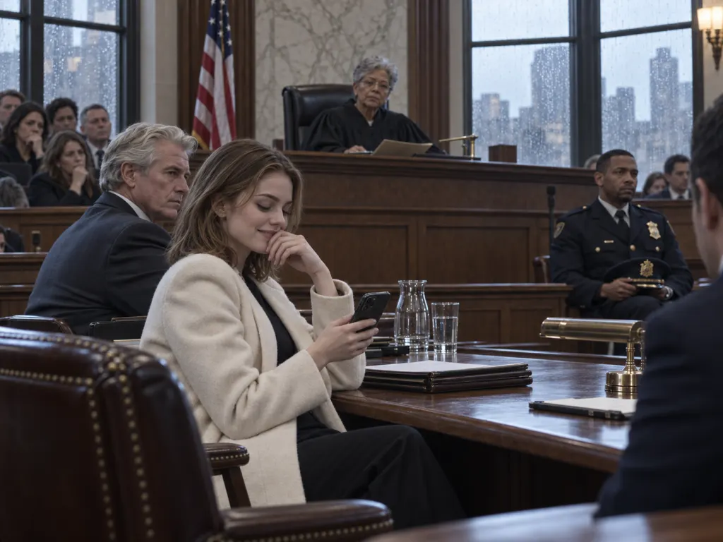Lila mocks the courtroom as the judge notices the disrespect.