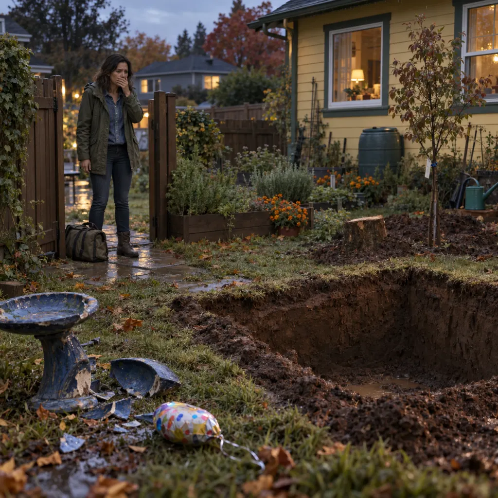 Lina discovers a huge hole in her backyard after lending it for a party