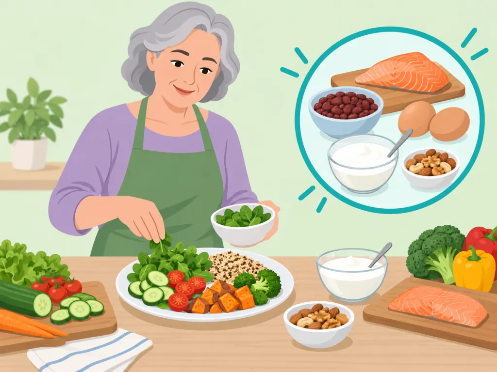 Protein-rich foods being added to a meal.