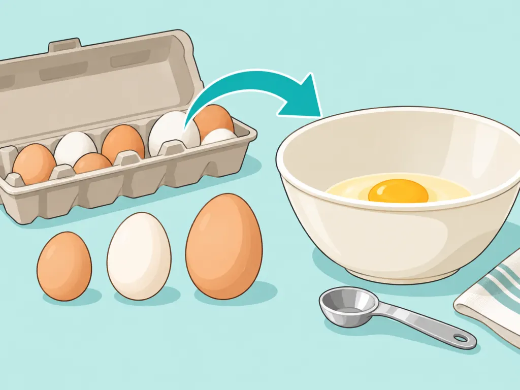 Egg size being matched to a baking recipe.