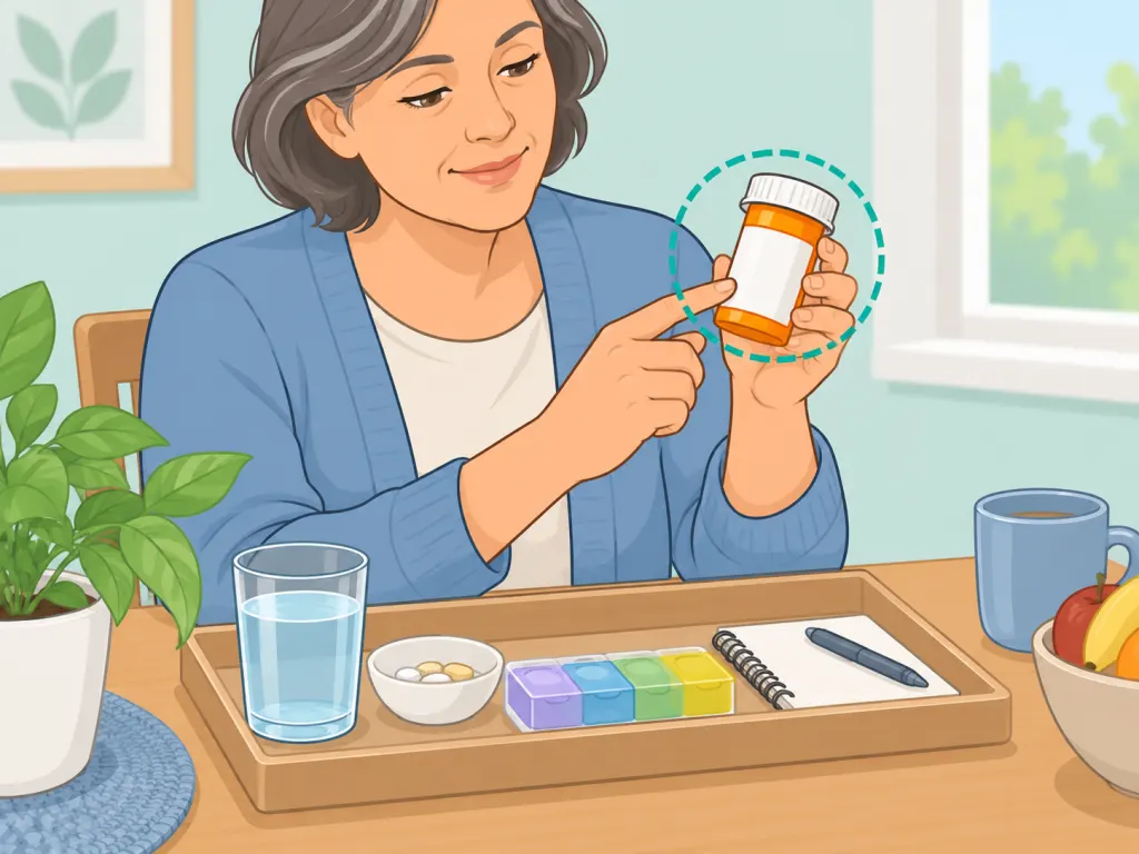 Person preparing to take amlodipine exactly as prescribed.
