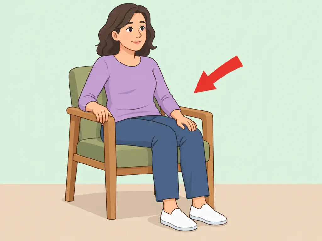 Person sitting down safely after feeling dizzy or weak.