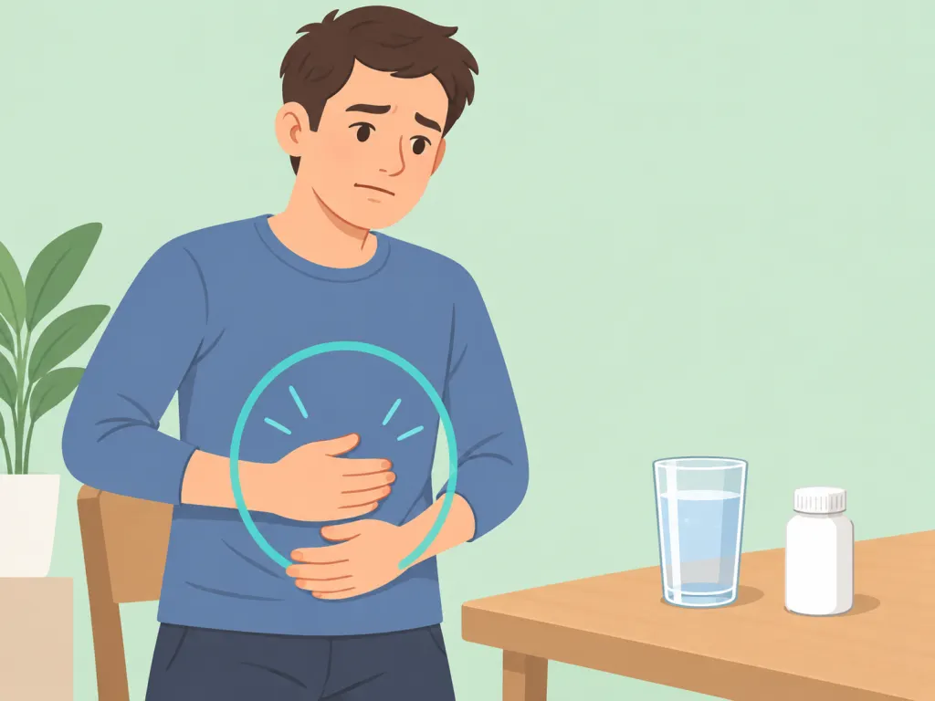 Person noticing headache or stomach symptoms while taking metoprolol.
