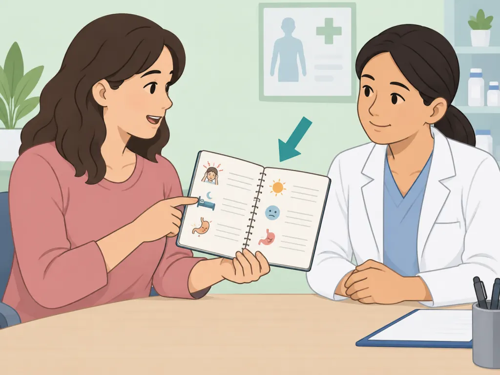 Person discussing persistent side effects with a health professional.