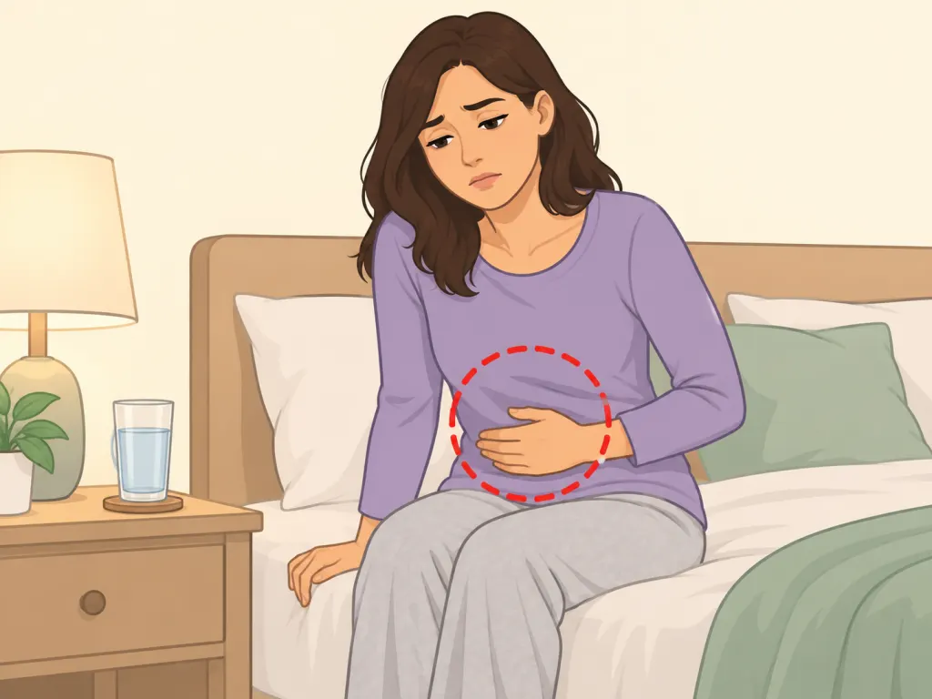 Illustration of a person experiencing stomach discomfort.
