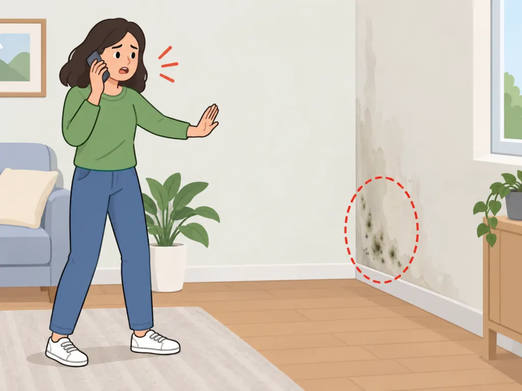 Person seeking help after noticing mold near an indoor drying area.