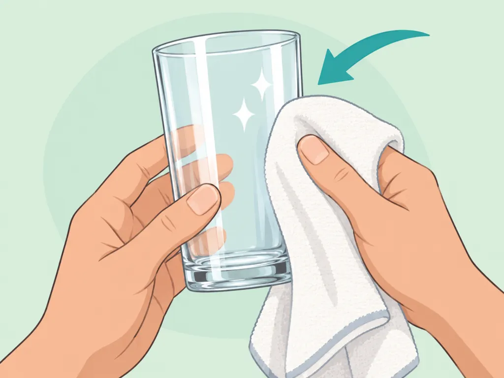 Drying a clean glass immediately with a towel.