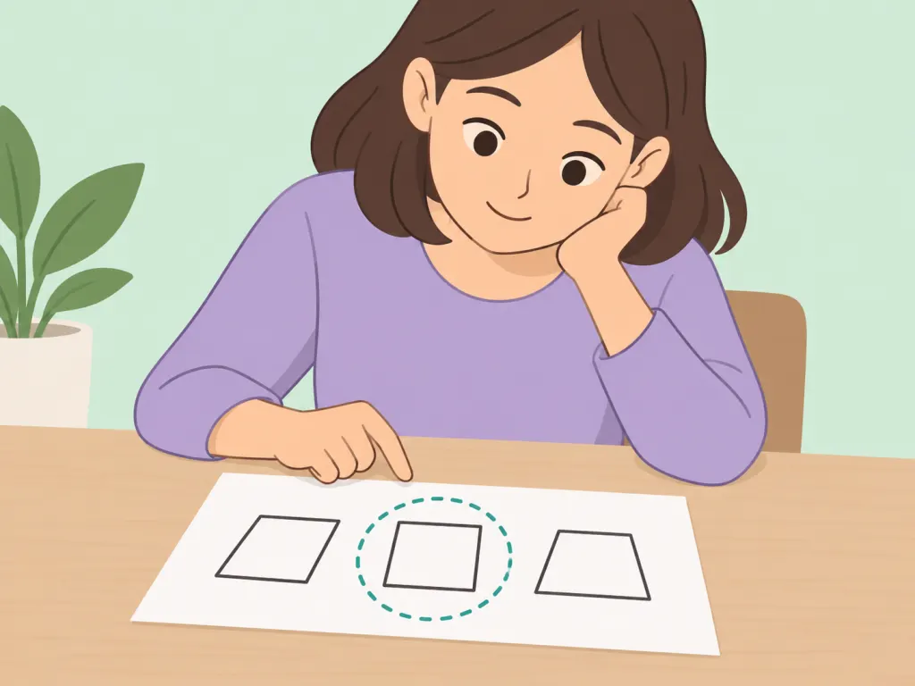 Person identifying that the challenge uses square shapes.