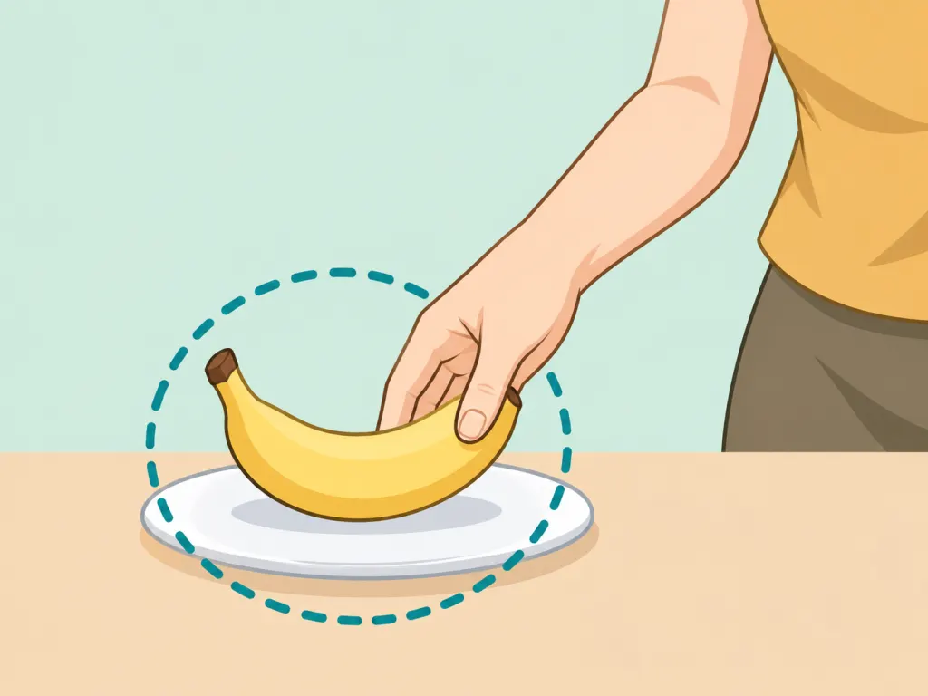 A banana placed on a small evening snack plate.