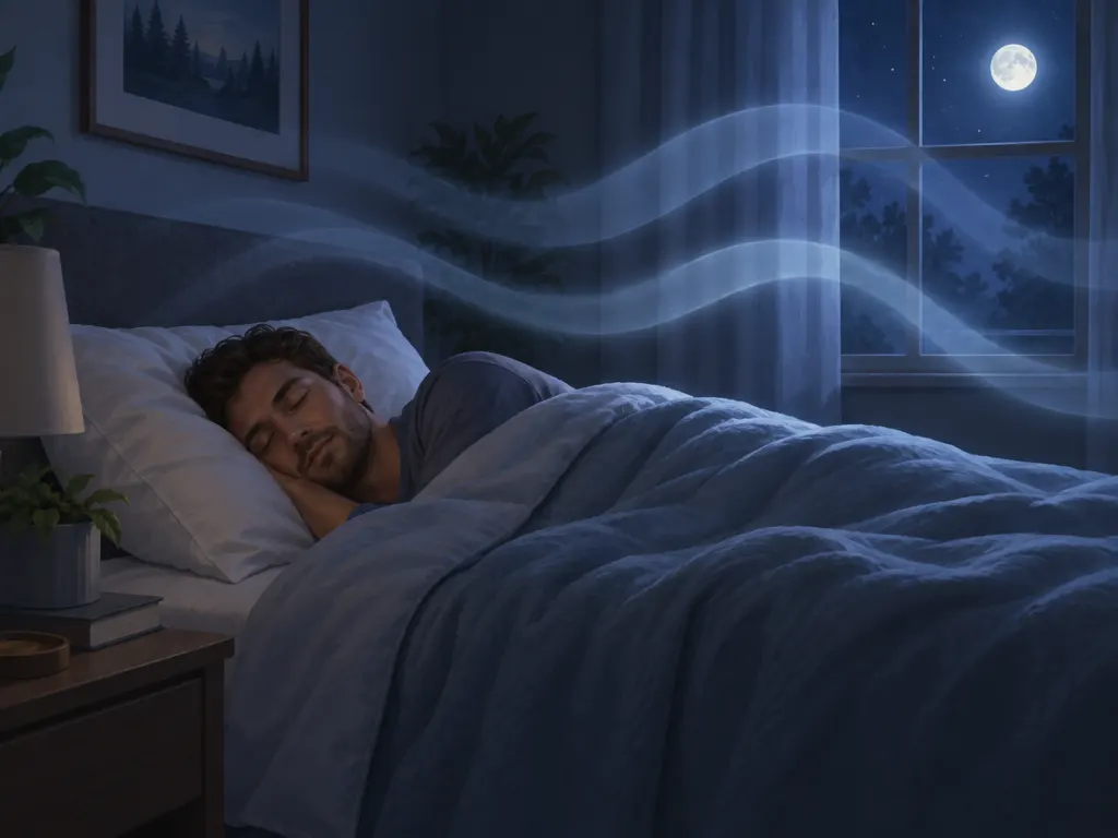 An educational illustration of sleep becoming lighter through the night.