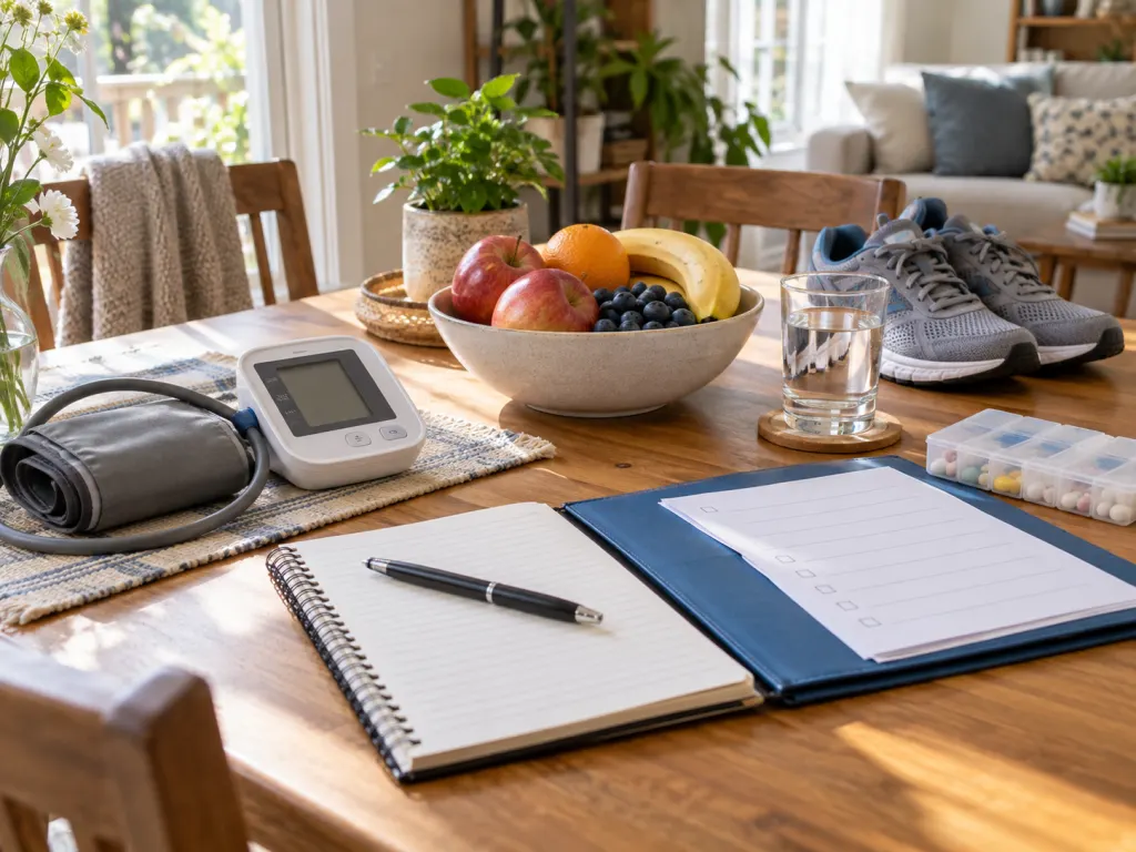 Household items used for practical stroke risk planning.