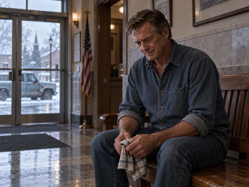 Owen comforts Theo outside court while the family waits together.