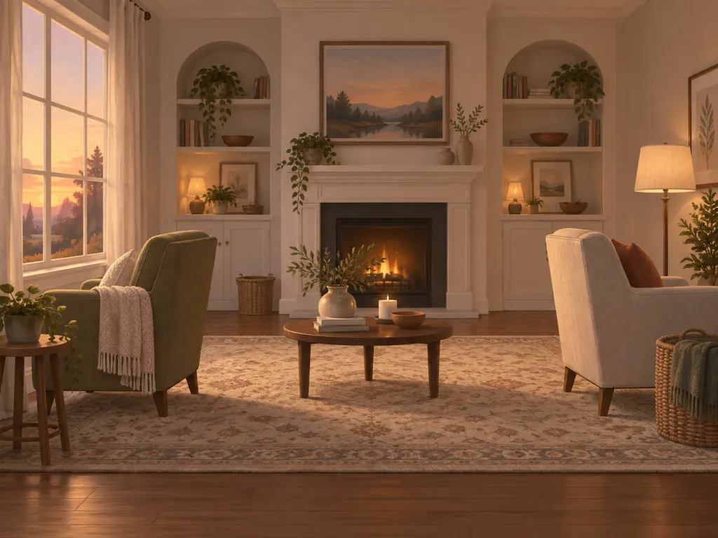 Two armchairs facing opposite directions in a softly lit living room, representing emotional distance and the possibility of reconnection